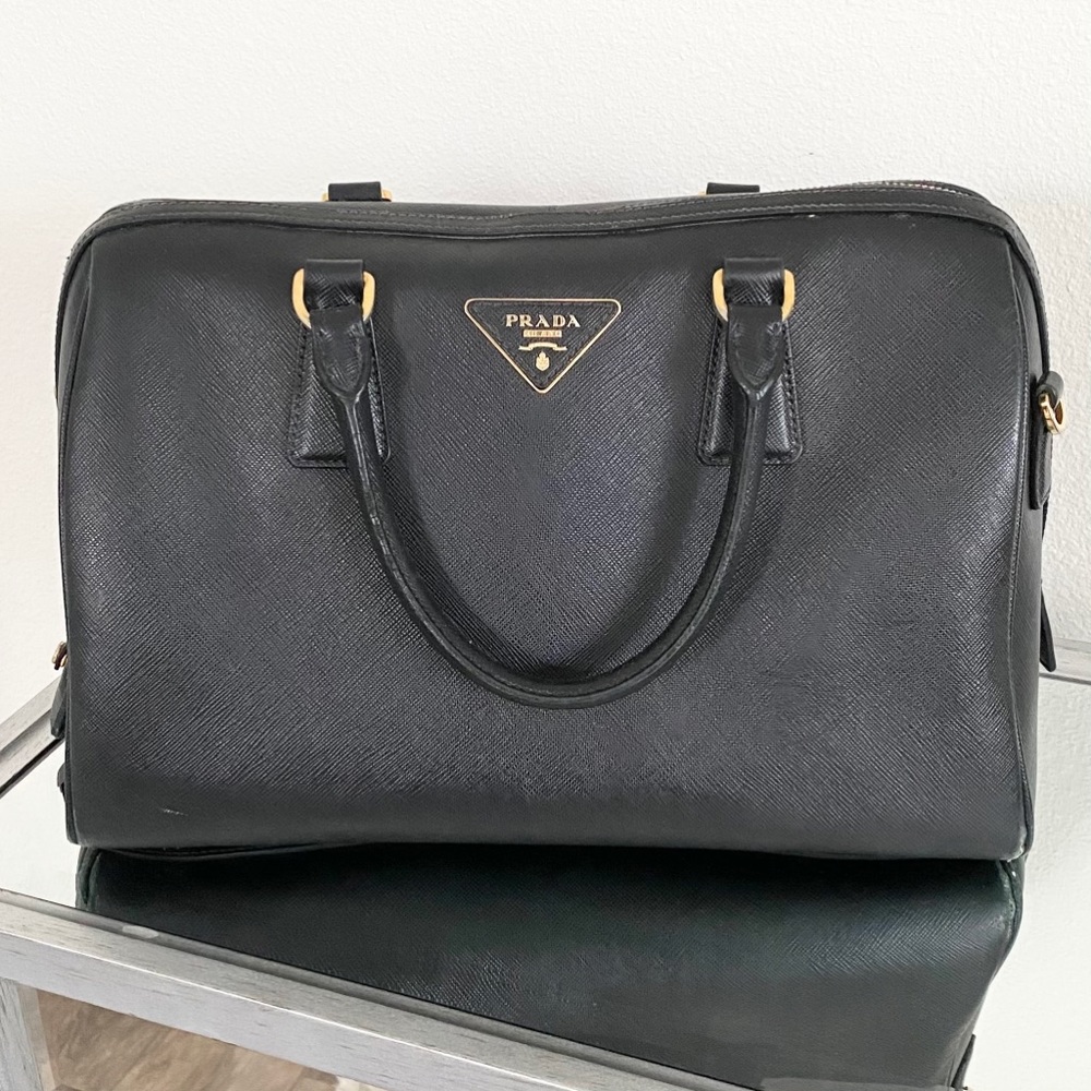 AUTHENTIC Prada Saffiano Lux Bowler Bag